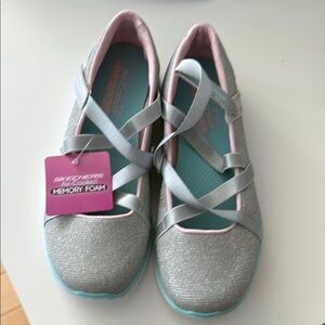 Skechers Glittery Silver and Pink Shoes